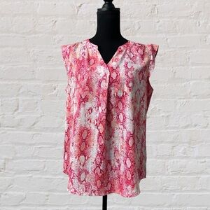 APT 9 Pink Snake Print Sleeveless Top M